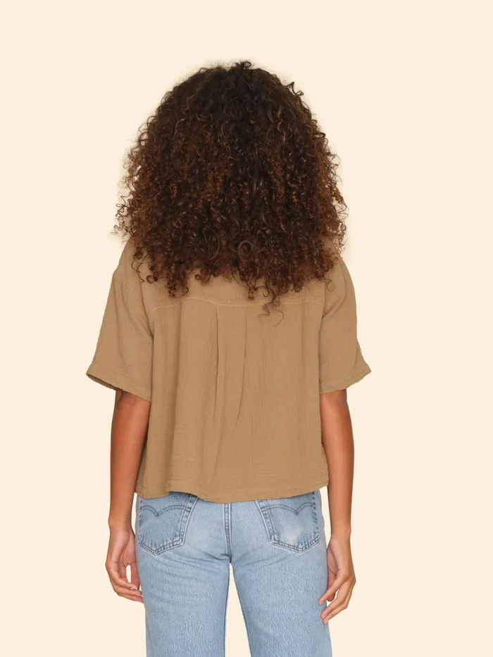 XRENA Sea Grass Ansel Gauze Top Women Tops XRENA Sea Grass Ansel Gauze Top Women Tops
