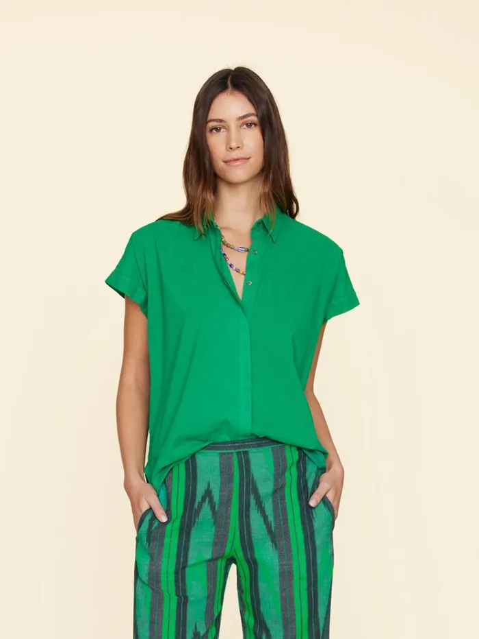 XRENA Sea Green Homer Shirt Women Shirts