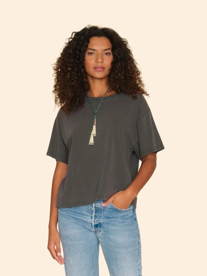 XRENA Vintage Black Palmer Tee Women Sweats and Tees