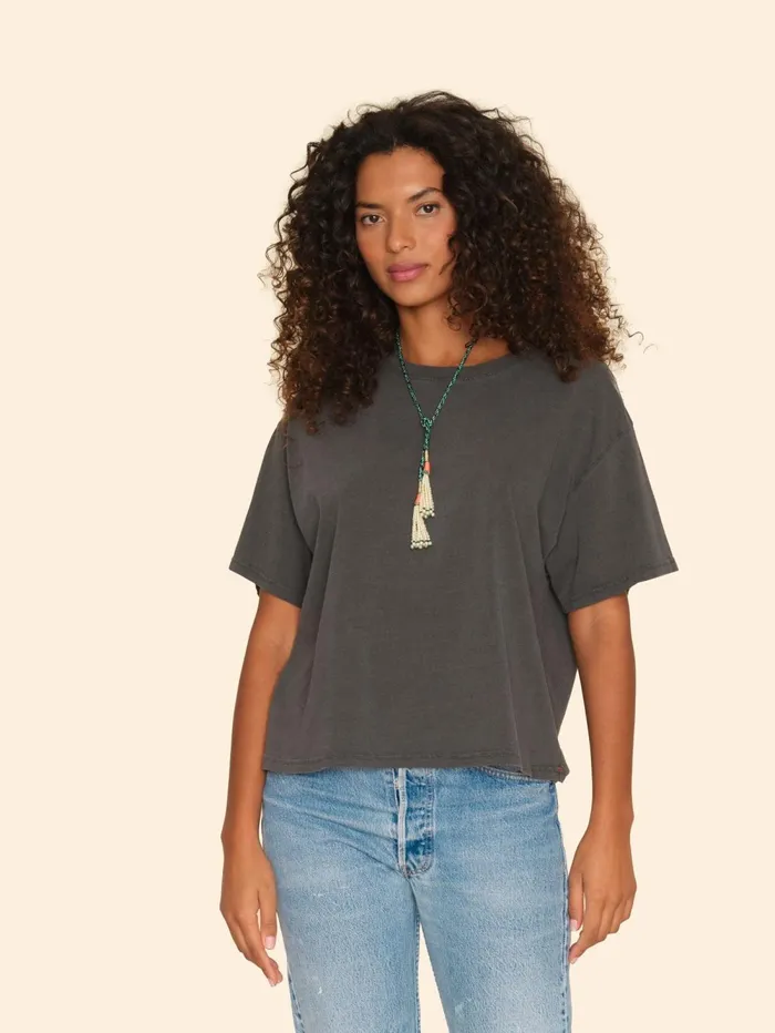 XRENA Vintage Black Palmer Tee Women Sweats and Tees XRENA Vintage Black Palmer Tee Women Sweats and Tees