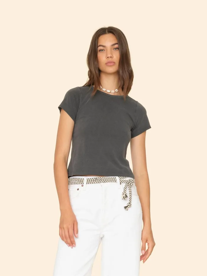 XRENA Vintage Black Pixie Tee Women Sweats and Tees