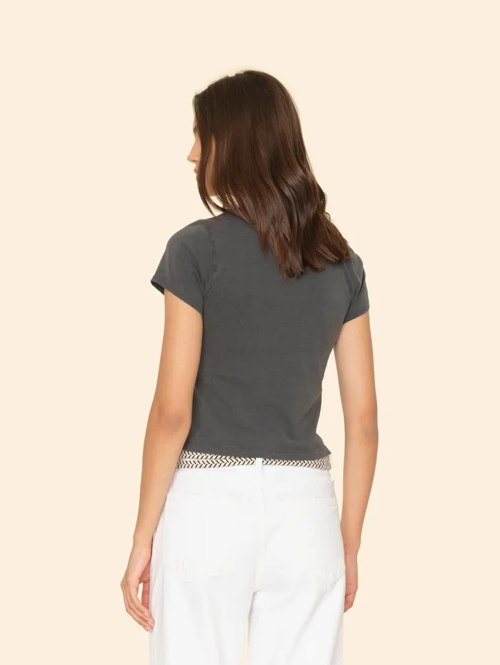 XRENA Vintage Black Pixie Tee Women Sweats and Tees