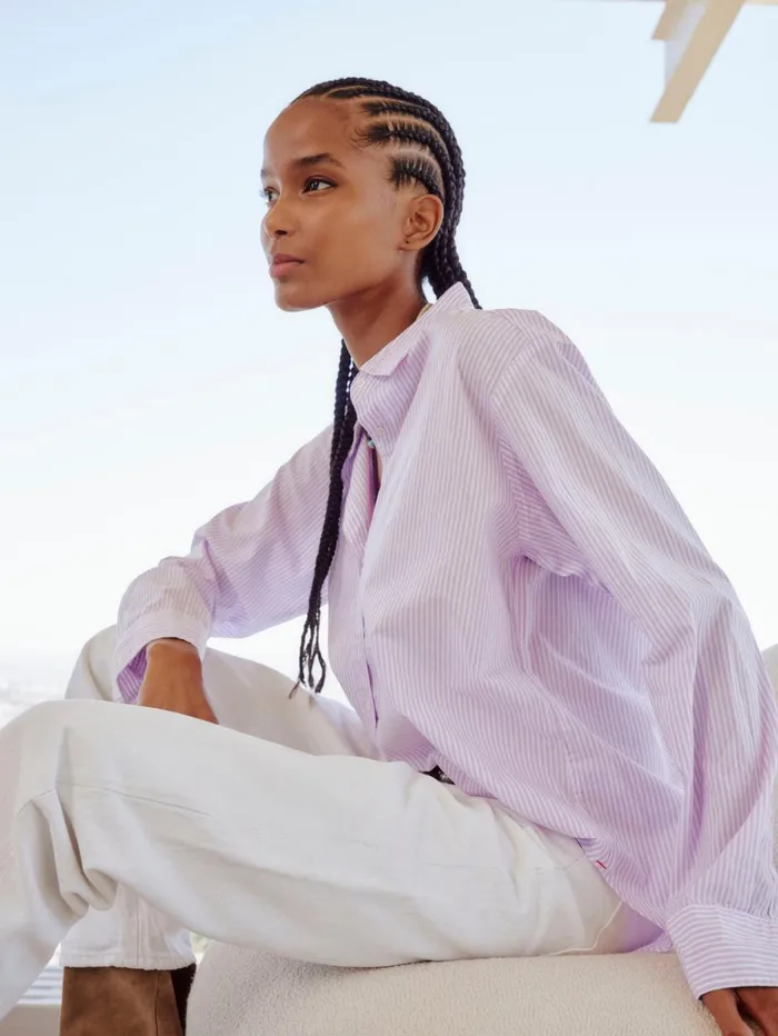 XRENA Violet White Beau Shirt Women Shirts XRENA Violet White Beau Shirt Women Shirts