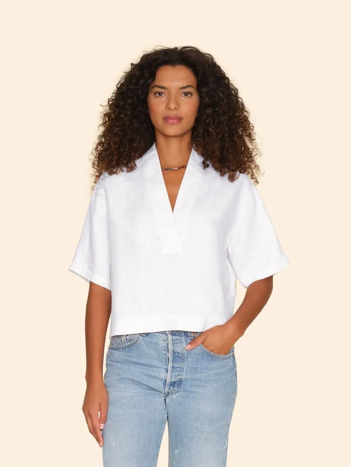 XRENA White Aven Top Women Tops