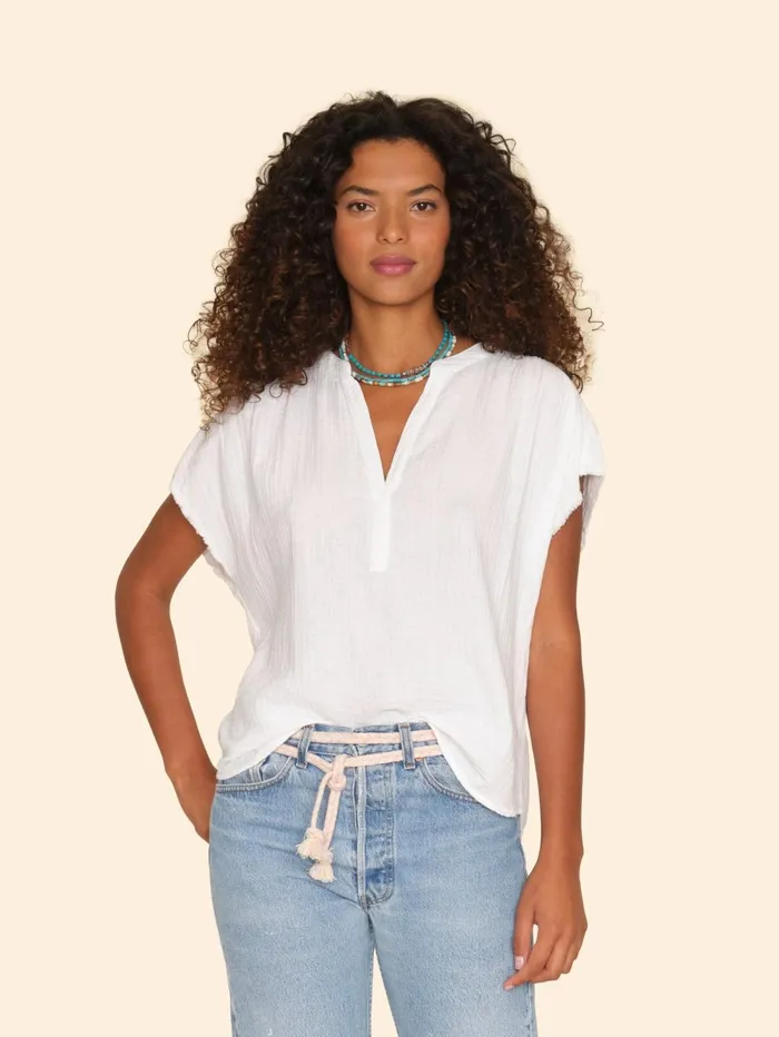 XRENA White Kane Top Women Tops