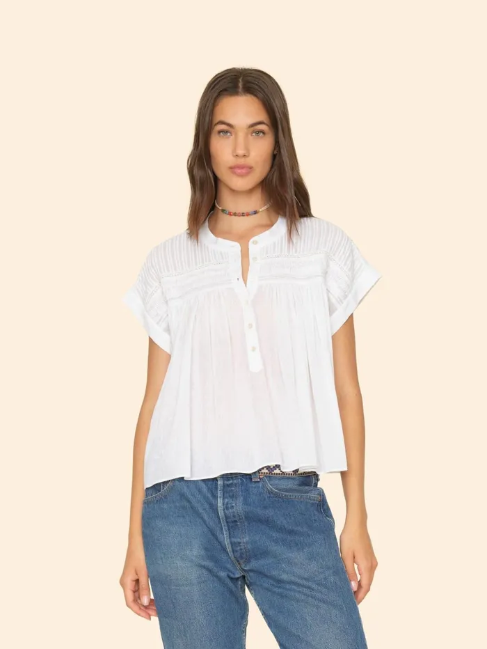 XRENA White Luane Top Women Tops