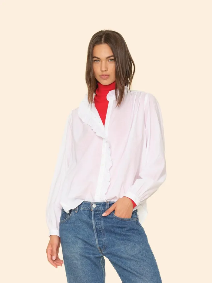 XRENA White Nicholson Shirt Women Shirts