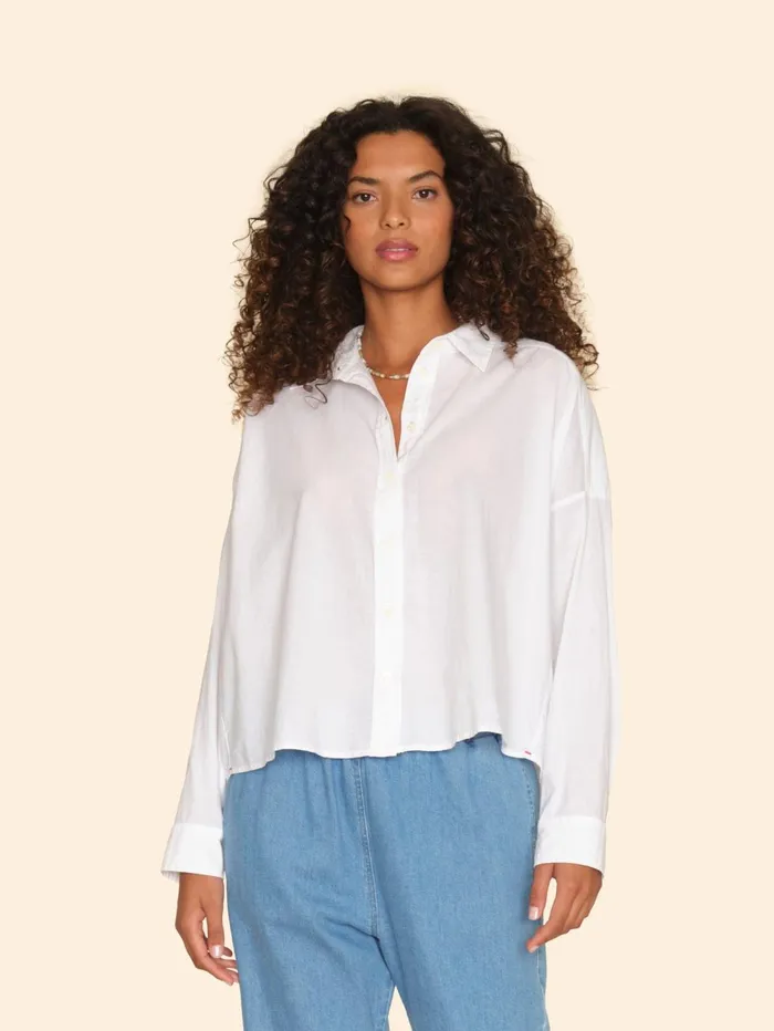 XRENA White Riley Shirt Women Shirts