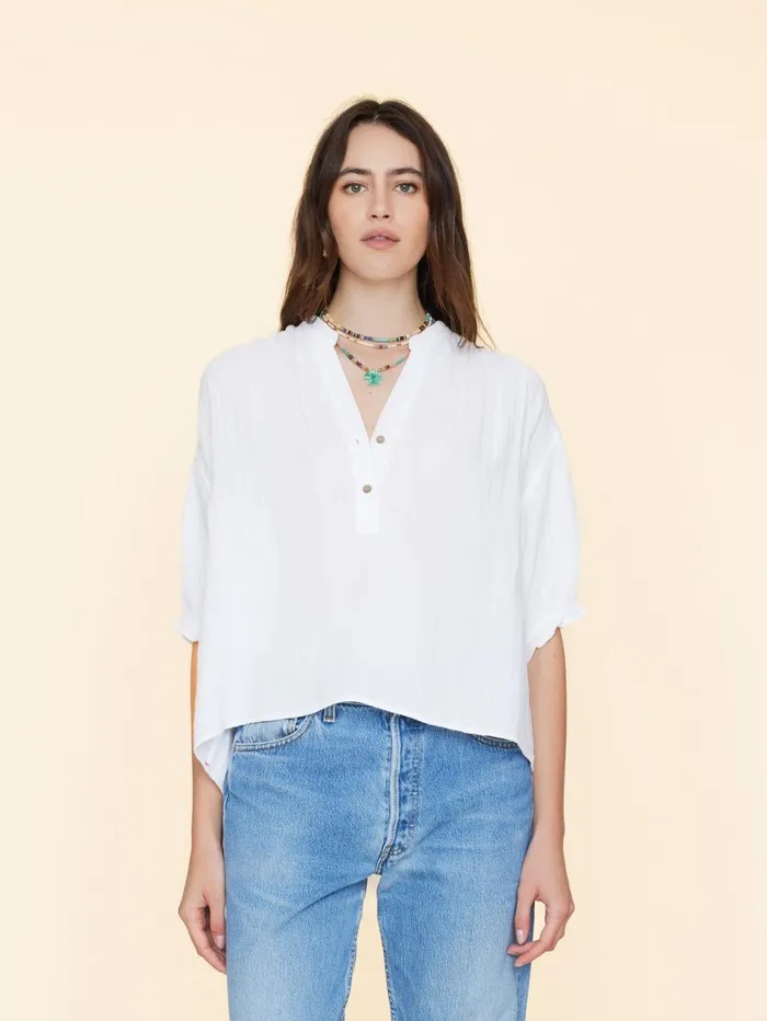 XRENA White Taye Top Women Tops