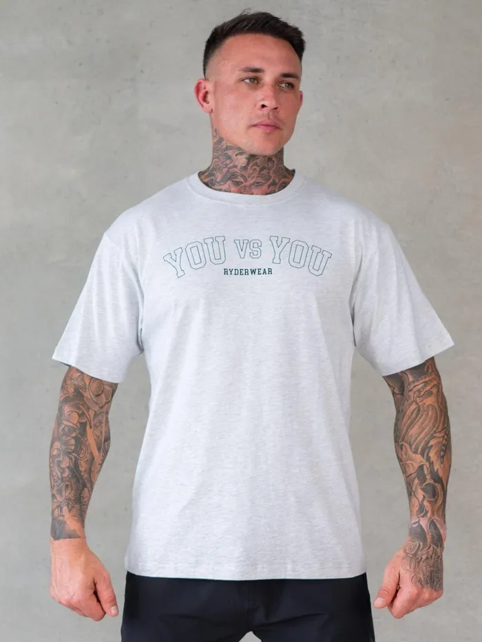 You Vs You Oversized TShirt 8211 Snow Marl Men Ryderwear TShirts