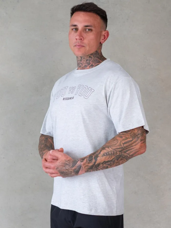 You Vs You Oversized TShirt 8211 Snow Marl Men Ryderwear TShirts