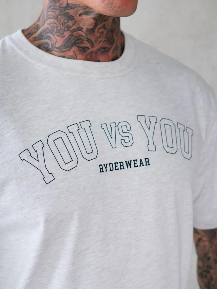 You Vs You Oversized TShirt 8211 Snow Marl Men Ryderwear TShirts