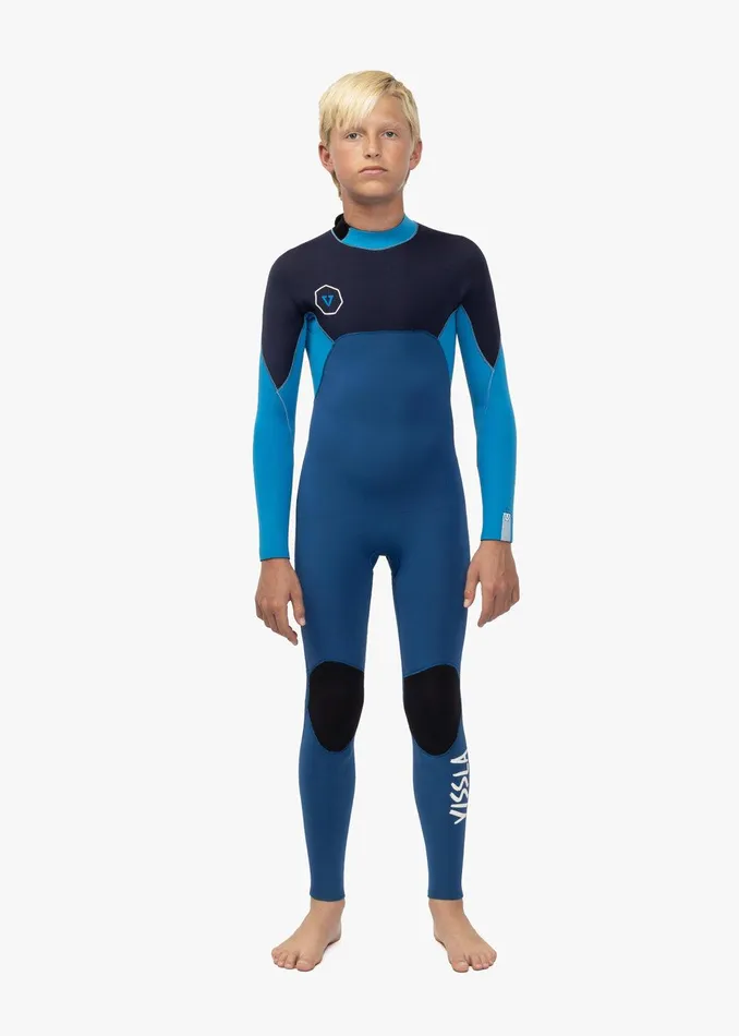 Youth Vissla 7 Seas 32 Boys Back Zip Full Suit SUPER BLUE