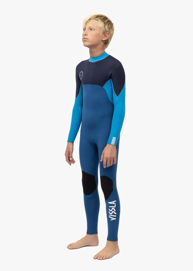 Youth Vissla 7 Seas 32 Boys Back Zip Full Suit SUPER BLUE