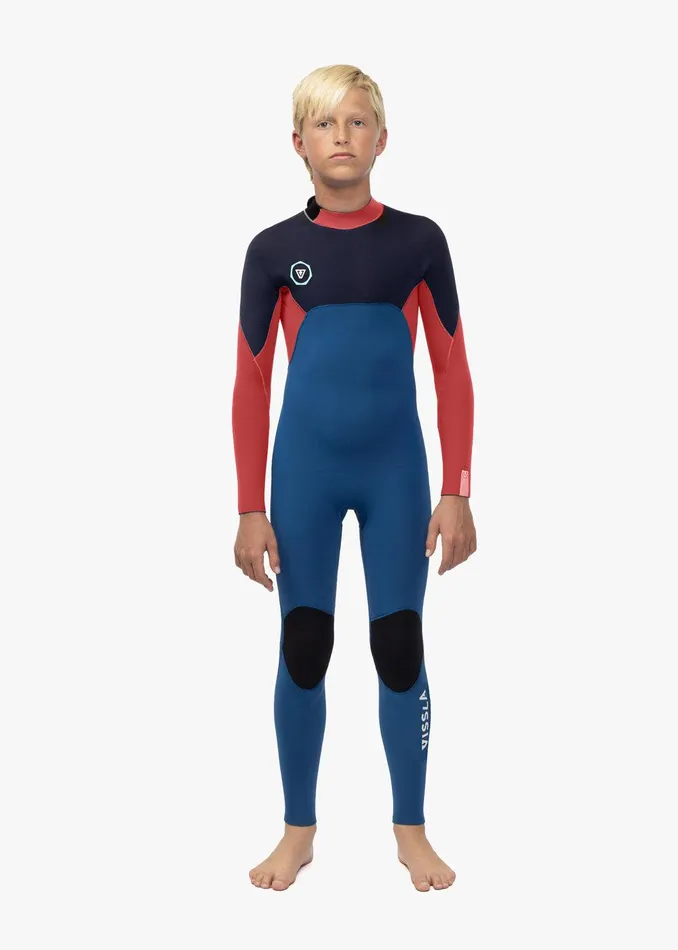 Youth Vissla 7 Seas Boys 32 Full Back Zip Wetsuit Light Slate