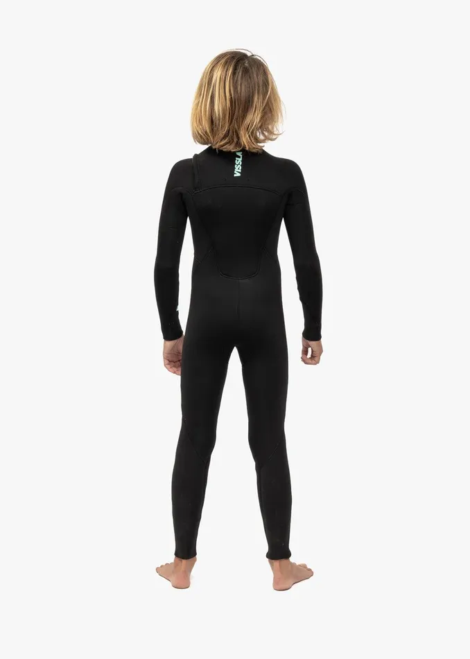 Youth Vissla 7 Seas Boys 43 Full Chest Zip Wetsuit Black Youth Vissla 7 Seas Boys 43 Full Chest Zip Wetsuit Black