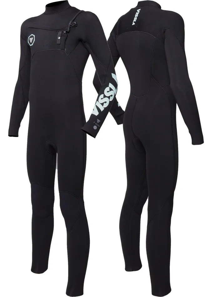 Youth Vissla 7 Seas Boys 43 Full Chest Zip Wetsuit Black Youth Vissla 7 Seas Boys 43 Full Chest Zip Wetsuit Black
