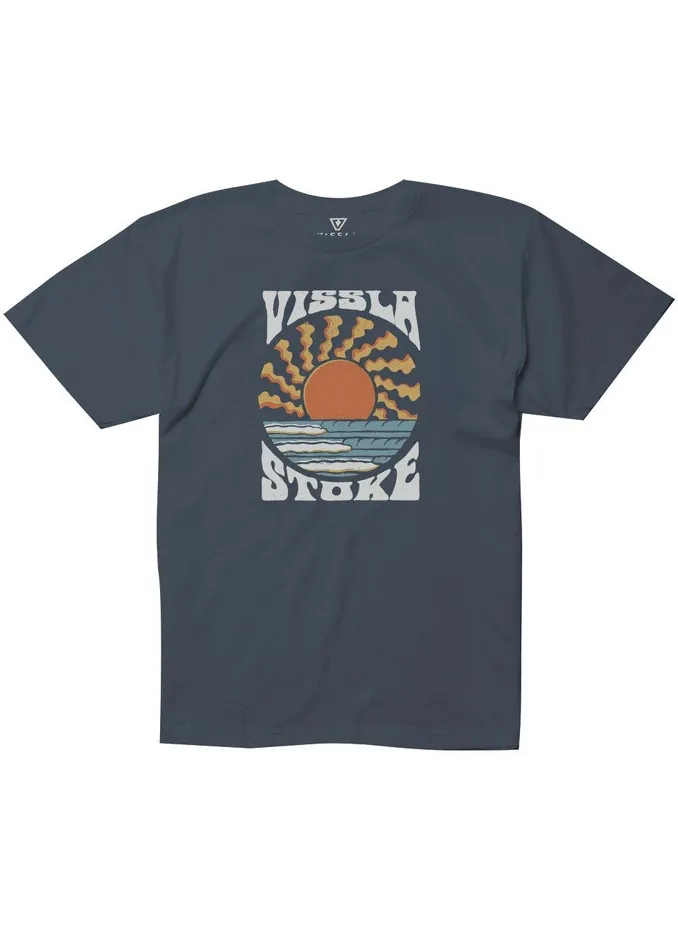 Youth Vissla Solar Spin Kids Tee Navy Heather