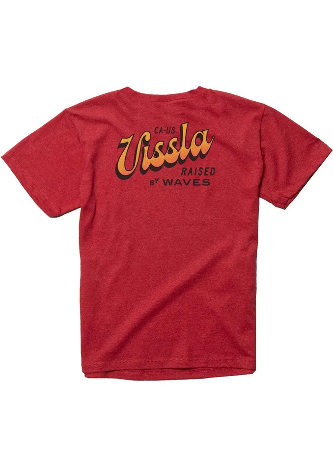 Youth Vissla Sunset Shadows Boys Tee Red Heather