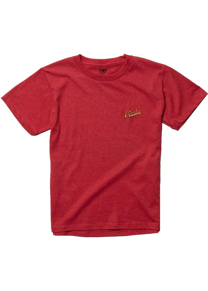 Youth Vissla Sunset Shadows Boys Tee Red Heather Youth Vissla Sunset Shadows Boys Tee Red Heather