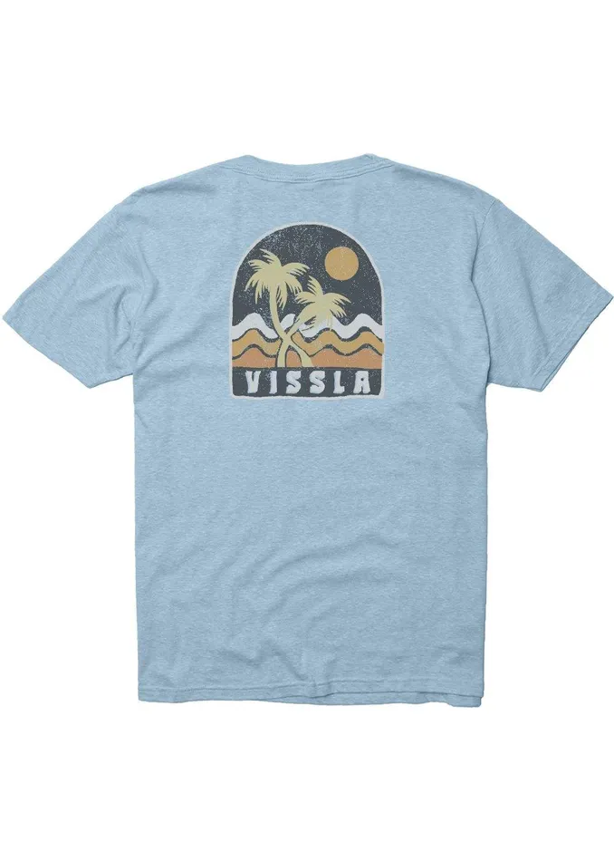 Youth Vissla Twin Palms Boys Snow Tee IBH 8211 Ice Blue Heather
